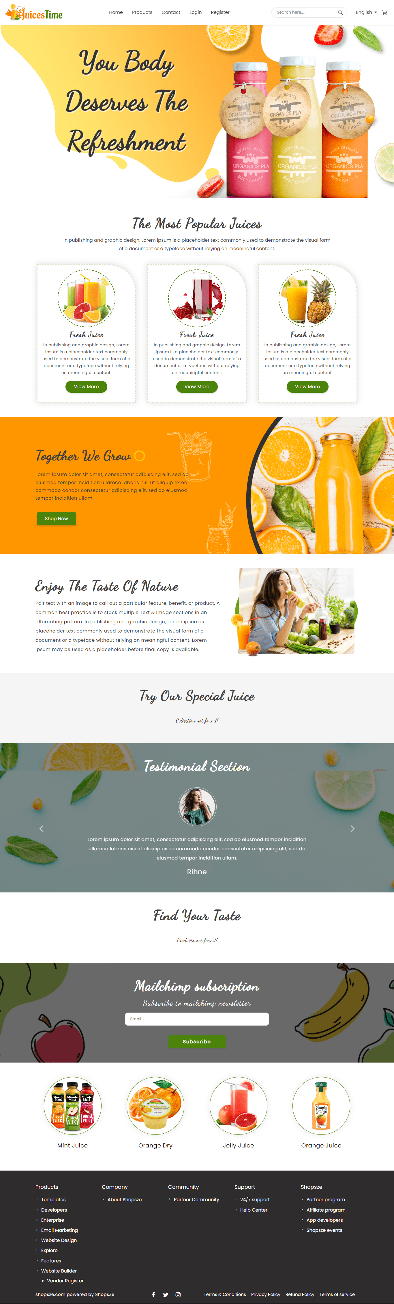 Juice Store Theme 1